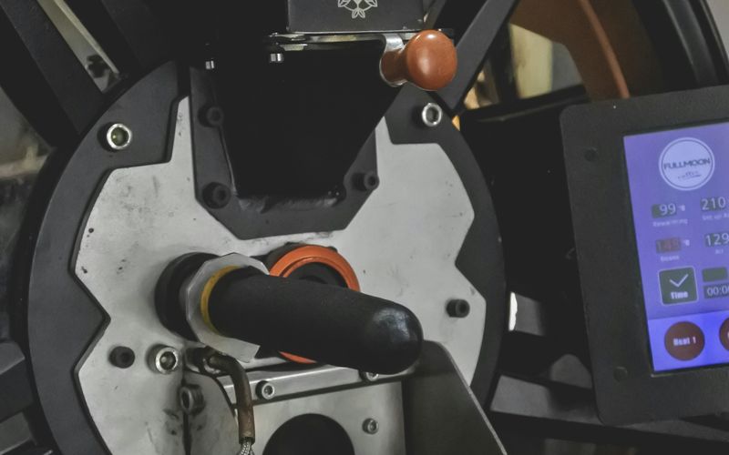 Wheel mounted on a tire balancing machine